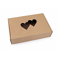 Paper Box - Heart natural brown