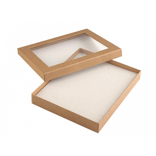 Jewellery Box with transparent lid 16x19.5 cm padded