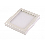 Jewellery Paper Box with transparent lid 3x16x19 cm padded ecru