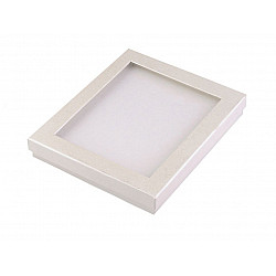 Jewellery Paper Box with transparent lid 3x16x19 cm padded ecru