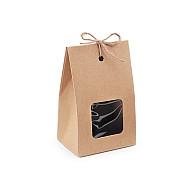 Paper Bag with Window and String (package 10 pc.) - natural brown