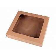 Paper Box with See-through Window (package 4 pc.) - natural brown