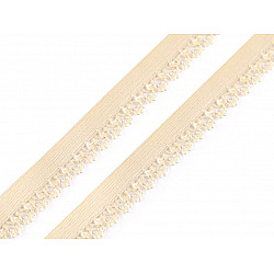 Elastic dantelat decorativ, lățime 15 mm (rola 20 m) - bej