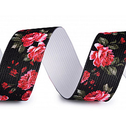 Printed Elastic width 30 mm - black, 1 ml.