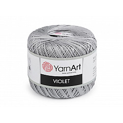 Cotton Crochet Yarn Violet 50 g, lightgrey