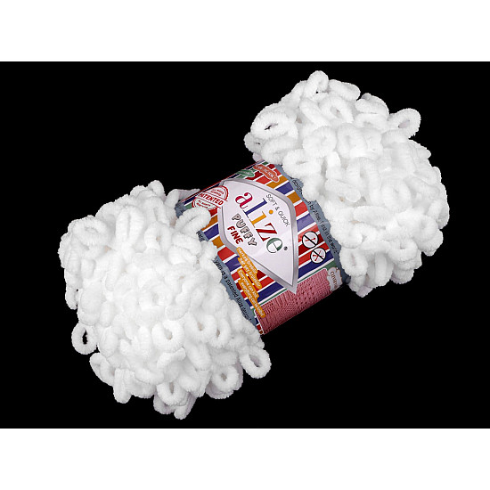 Knitting Yarn Alize Puffy Fine 100 g, white