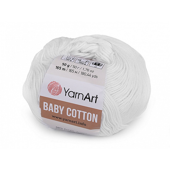 Knitting Yarn Baby Cotton 50 g - white