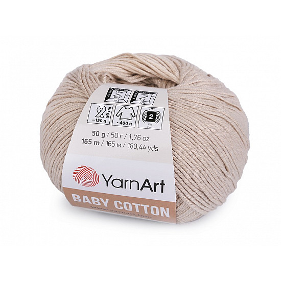 Knitting Yarn Baby Cotton 50 g - lightbeige