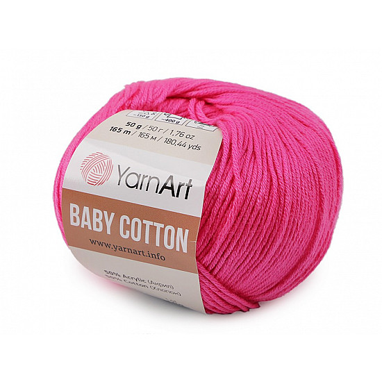 Knitting Yarn Baby Cotton 50 g - pink