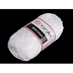 Cotton Knitting Yarn Begonia 50 g - white