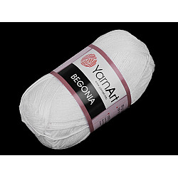 Cotton Knitting Yarn Begonia 50 g - white milk