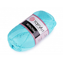 Cotton Knitting Yarn Begonia 50 g - blue turquise