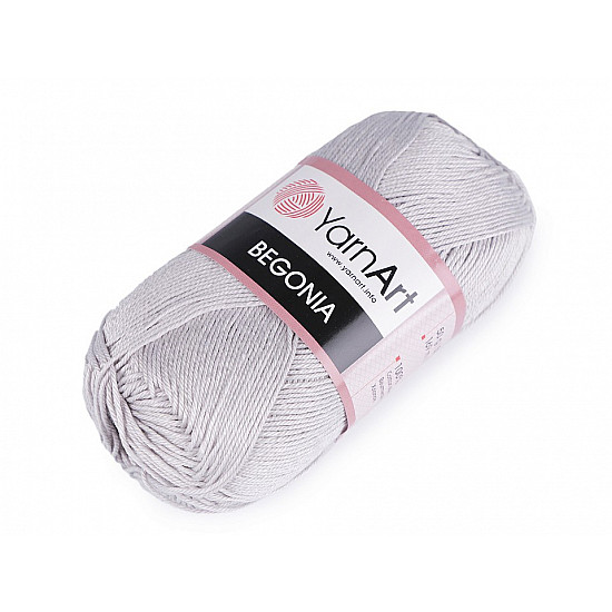 Cotton Knitting Yarn Begonia 50 g - very light grey