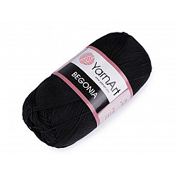 Cotton Knitting Yarn Begonia 50 g - black