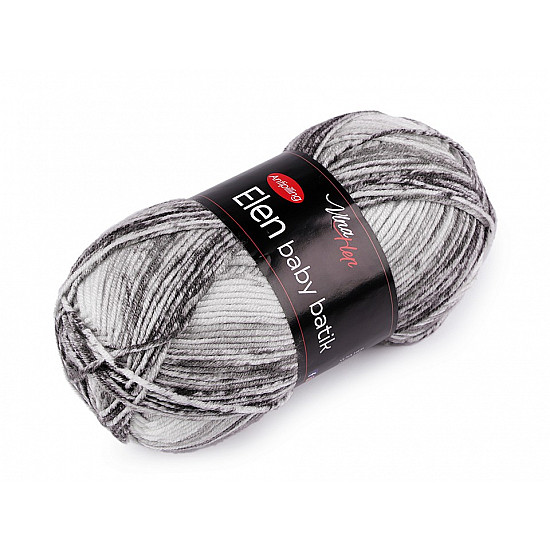 Knitting Yarn Elen Baby Batik 100 g - gray