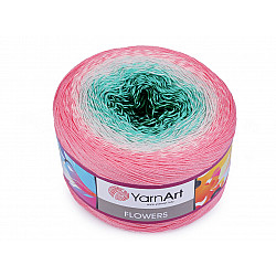 Knitting Yarn Flowers 250 g, turquoise