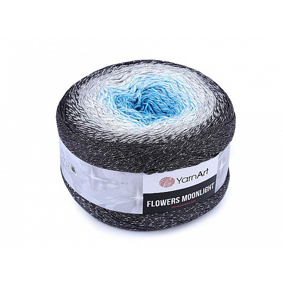 Knitting Yarn Flowers Moonlight 260 g, azure blue