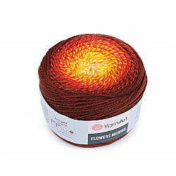 Knitting yarn Flowers merino 225 g, brown