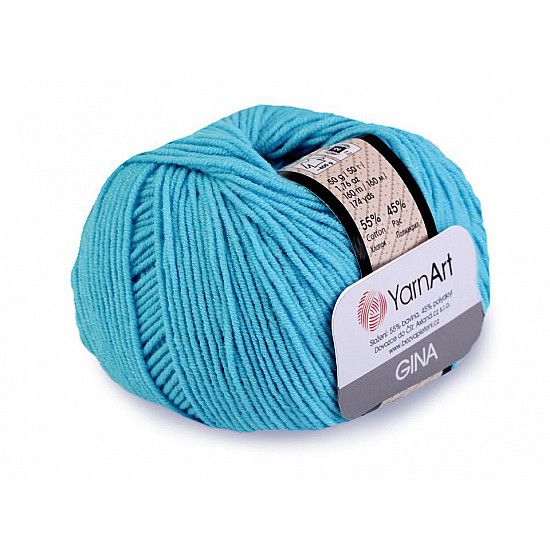 Knitting Yarn Gina / Jeans 50 g - blue azure