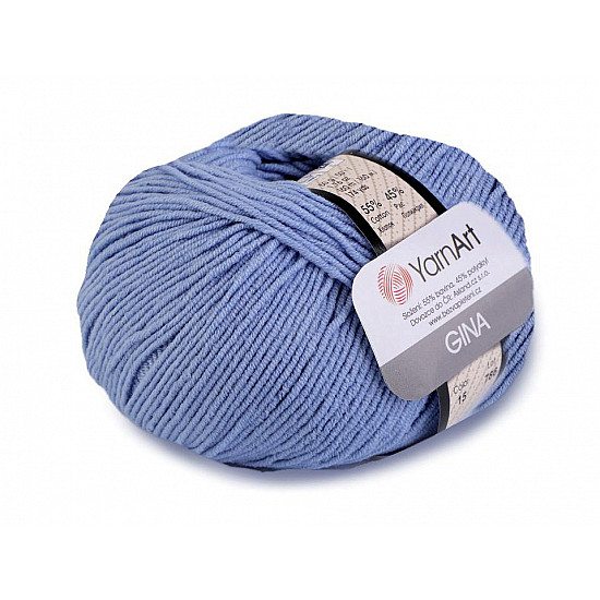 Knitting Yarn Gina / Jeans 50 g - light blue