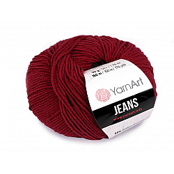 Knitting Yarn Gina / Jeans 50 g - bordeaux