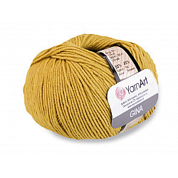 Knitting Yarn Gina / Jeans 50 g - mustard