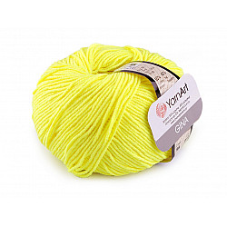 Knitting Yarn Gina / Jeans 50 g - yellow - neon