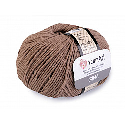 Knitting Yarn Gina / Jeans 50 g - light brown