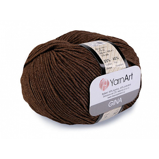 Knitting Yarn Gina / Jeans 50 g - brown - dark