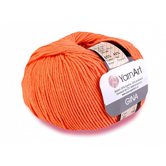 Knitting Yarn Gina / Jeans 50 g - orange