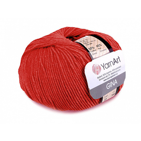 Knitting Yarn Gina / Jeans 50 g - light red