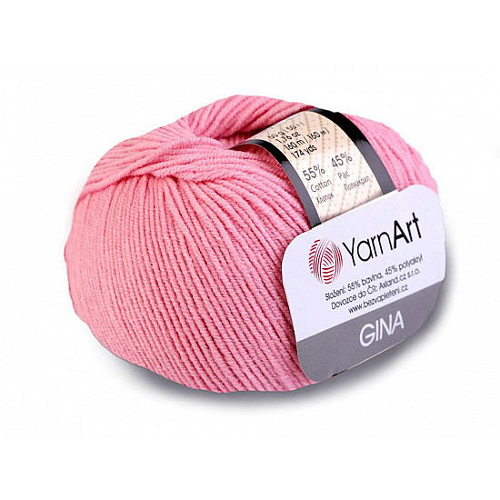 Knitting Yarn Gina / Jeans 50 g - light pink