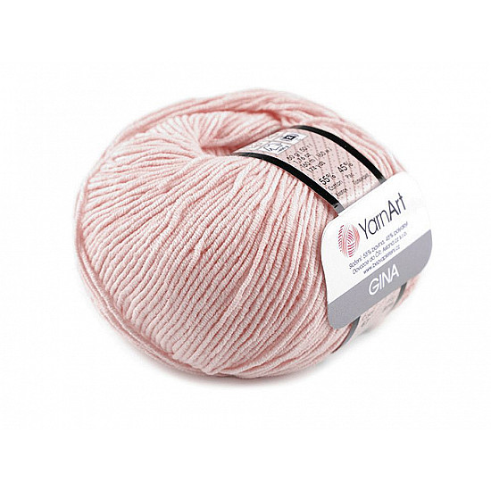 Knitting Yarn Gina / Jeans 50 g - pale pink