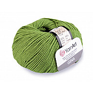 Knitting Yarn Gina / Jeans 50 g - green khaki