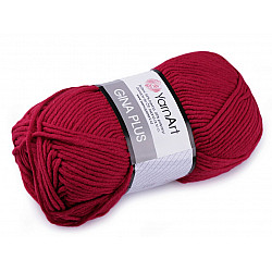 Knitting Yarn Gina / Jeans Plus 100 g - bordeaux