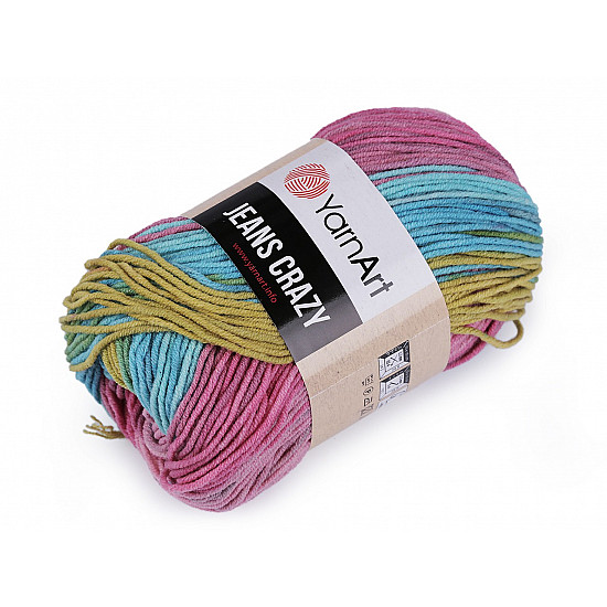 Knitting yarn Jeans Crazy 50 g, light pink