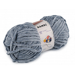 Knitting Chenille Yarn Bambi 100 g, blue-grey