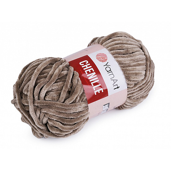 Knitting Yarn 100 g Chenille, beige