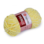 Knitting Yarn 100 g Chenille, white yellow