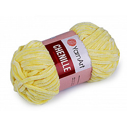 Knitting Yarn 100 g Chenille, white yellow