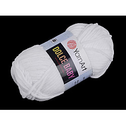 Knitting Chenille Yarn Dolce Baby 50 g, white