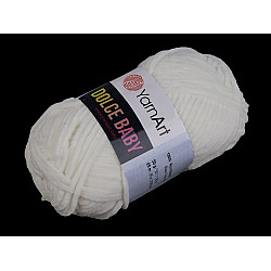 Knitting Chenille Yarn Dolce Baby 50 g, cream lightest