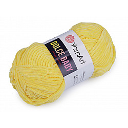 Knitting Chenille Yarn Dolce Baby 50 g, yellow