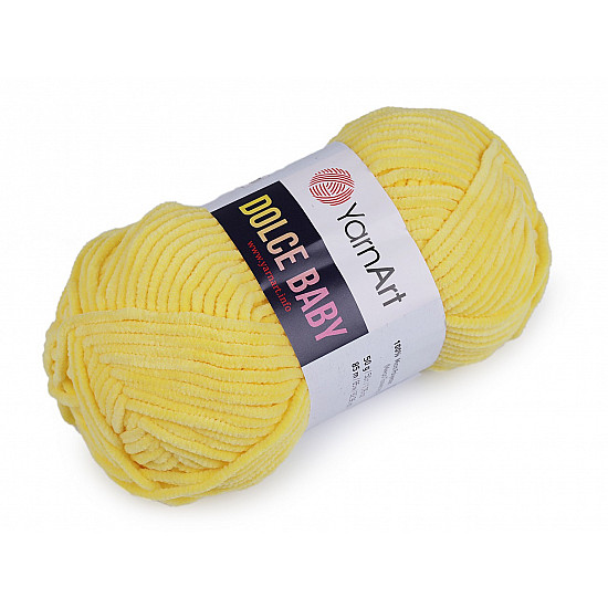 Knitting Chenille Yarn Dolce Baby 50 g, yellow