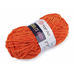 Knitting Chenille Yarn Dolce Baby 50 g, darkorange