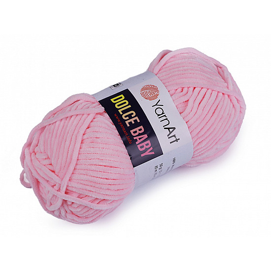 Knitting Chenille Yarn Dolce Baby 50 g, light pink