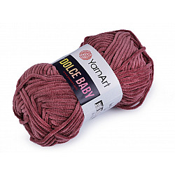 Knitting Chenille Yarn Dolce Baby 50 g, vintage pink