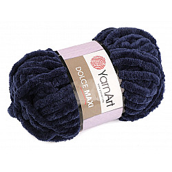 Chenille Knitting Yarn Dolce Maxi 200 g, blue dark