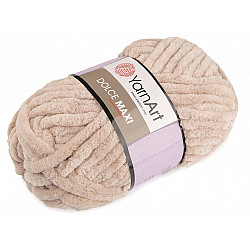 Chenille Knitting Yarn Dolce Maxi 200 g, lightbeige