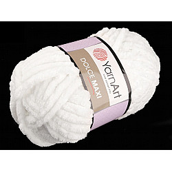 Chenille Knitting Yarn Dolce Maxi 200 g, cream lightest